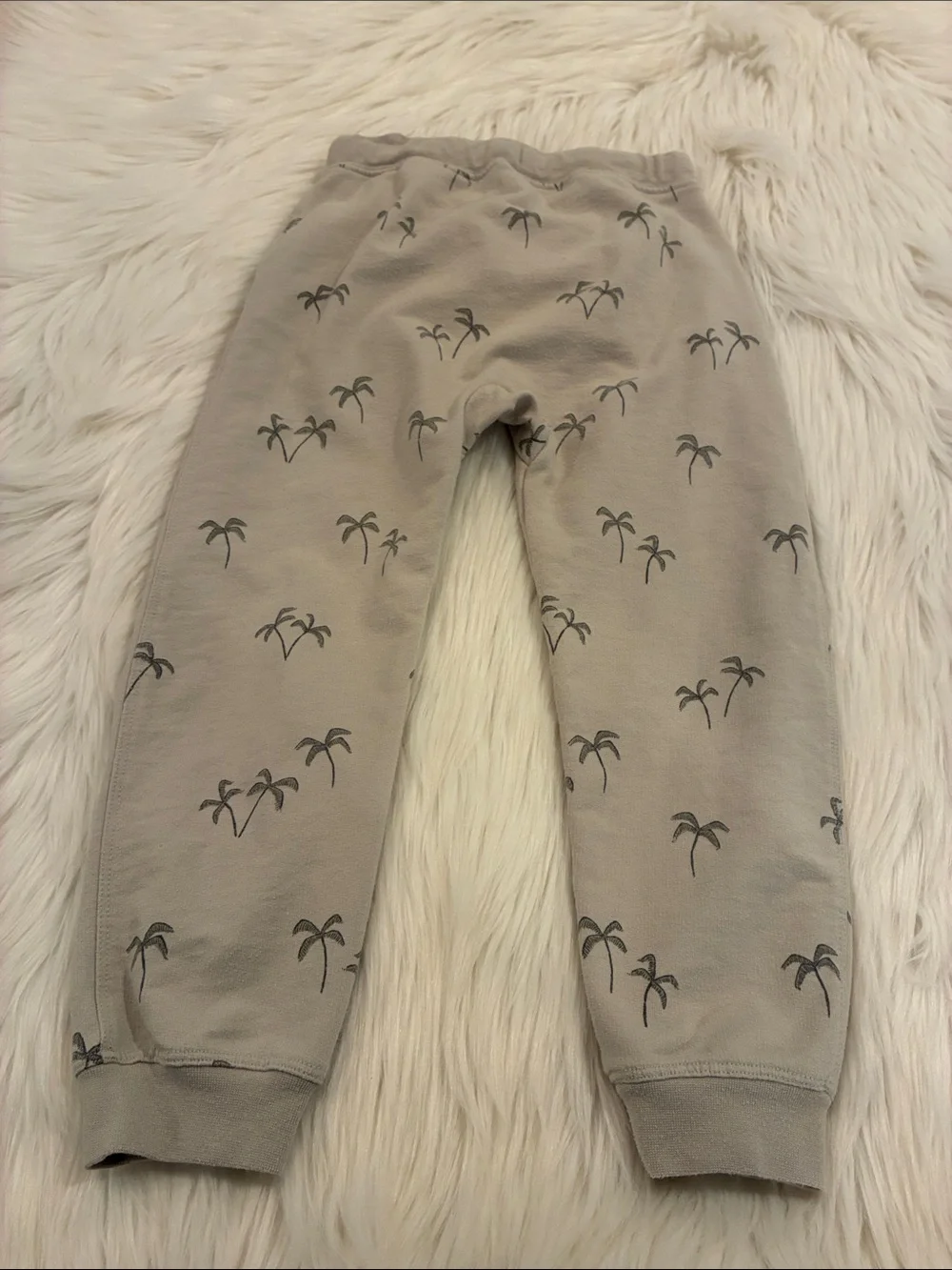 Rylee + Cru Gray Palm-Print Sweatpants & Sweatshirt Set